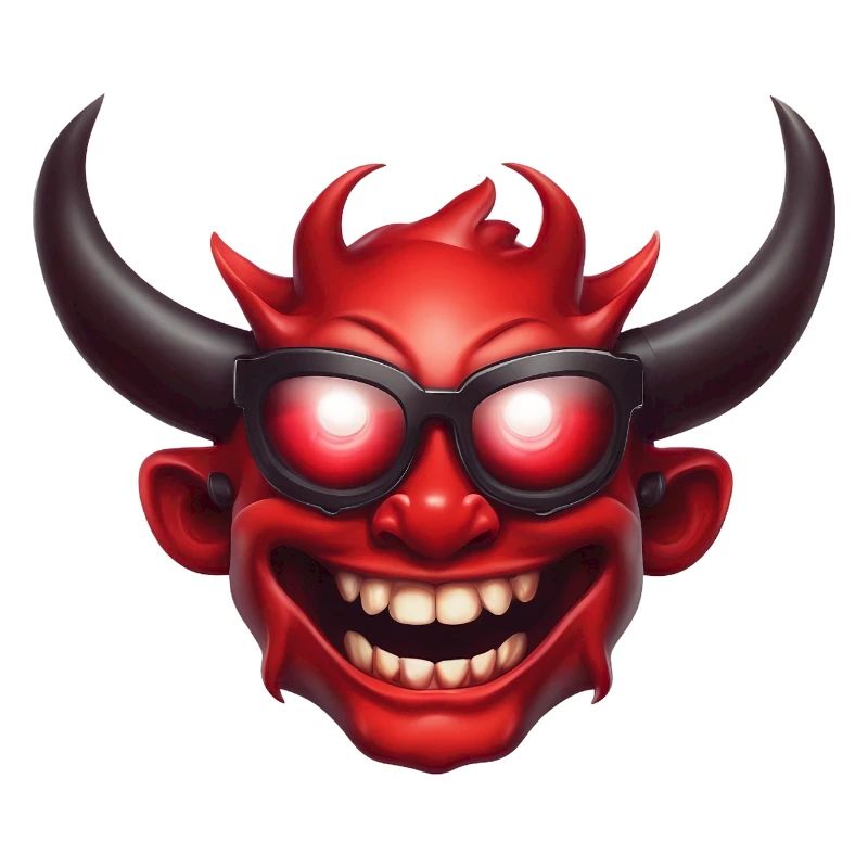 a devil emoji with sunglasses