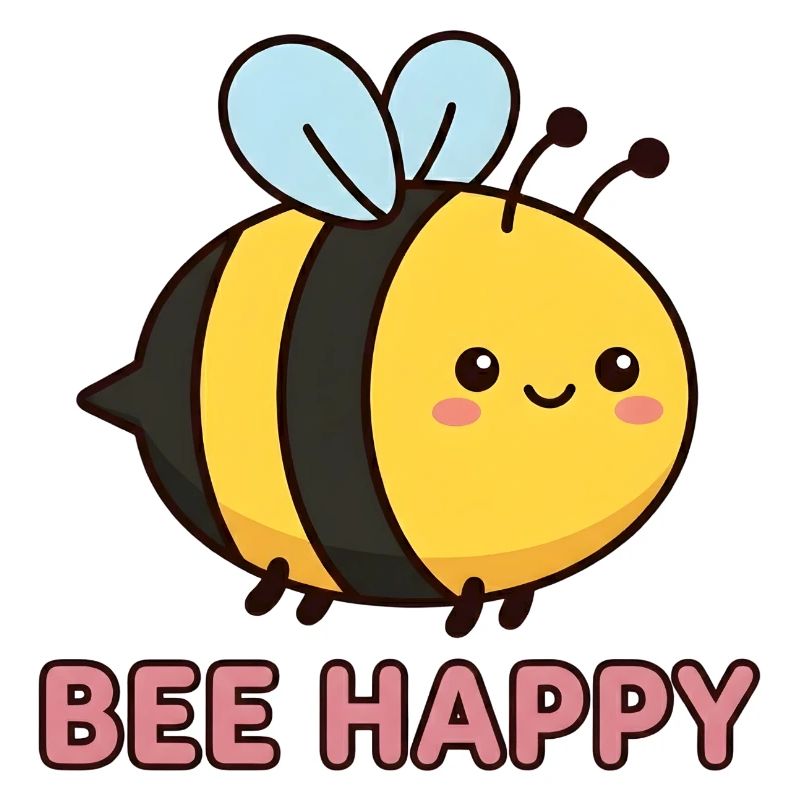 Bee Happy | Cute Kawaii Honey Bee Pun
