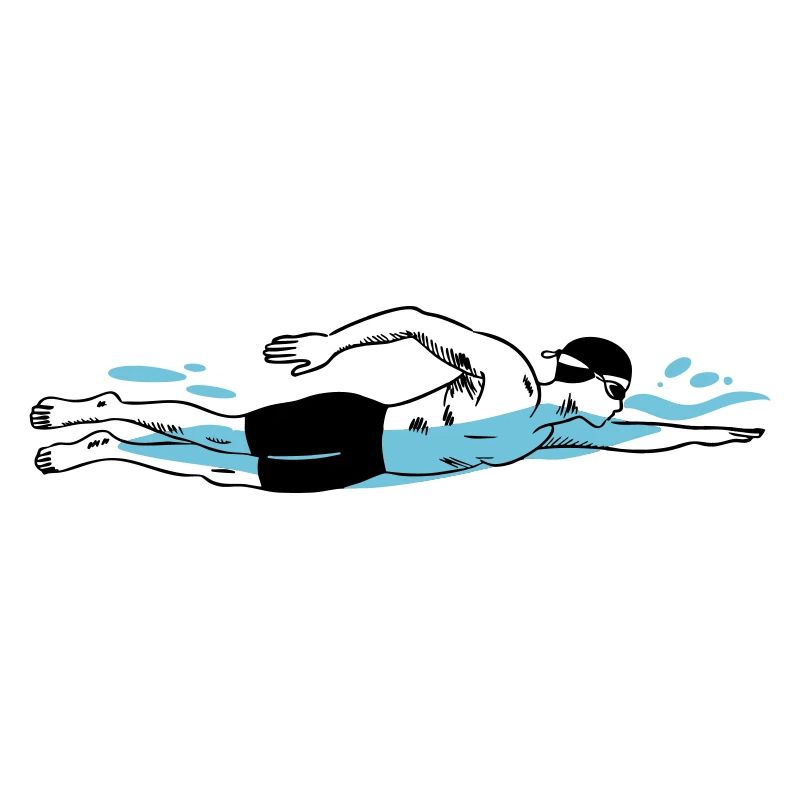 Freestyle Swimmer - Dynamic Pool Action Art