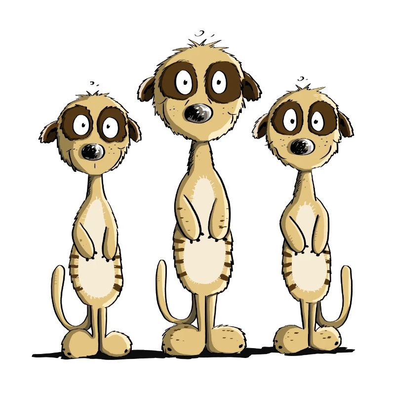 Drei Erdmännchen I Comic Geschenk I Fun Tiermotiv