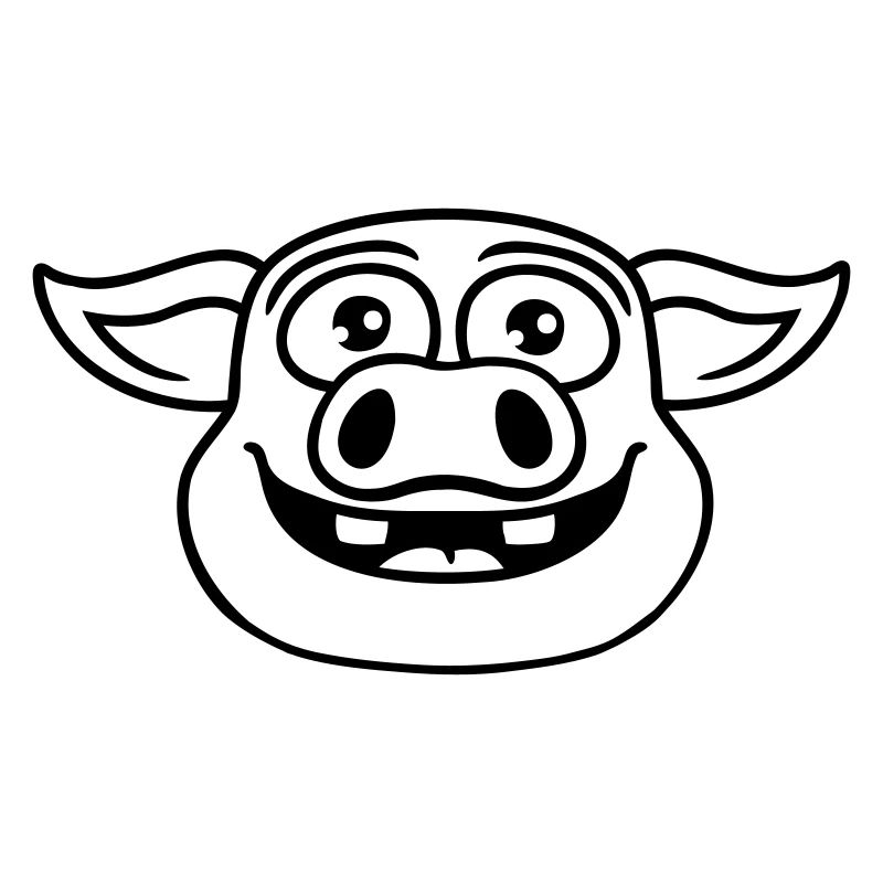 Kopf glückliches Schwein Comic