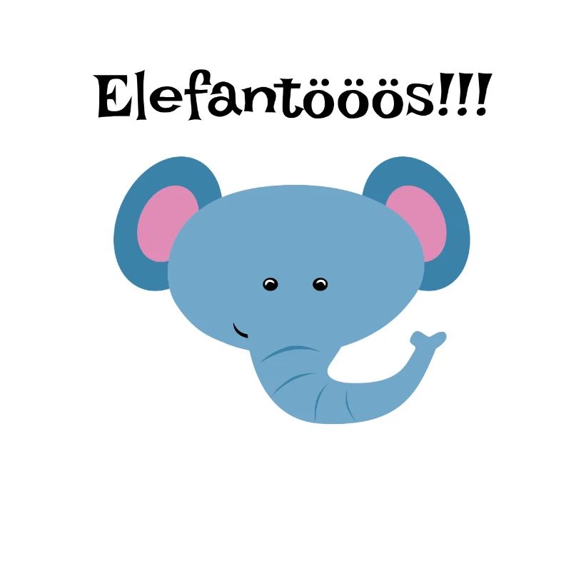 Blauer Elefantenkopf Kindershirt