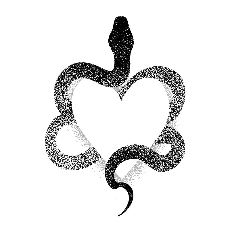 Dotwork Herz Schlange