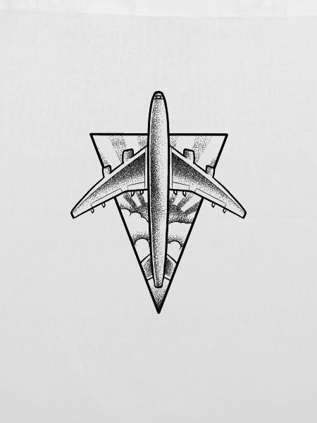Flugzeug Dotwork Tattoo Projekt