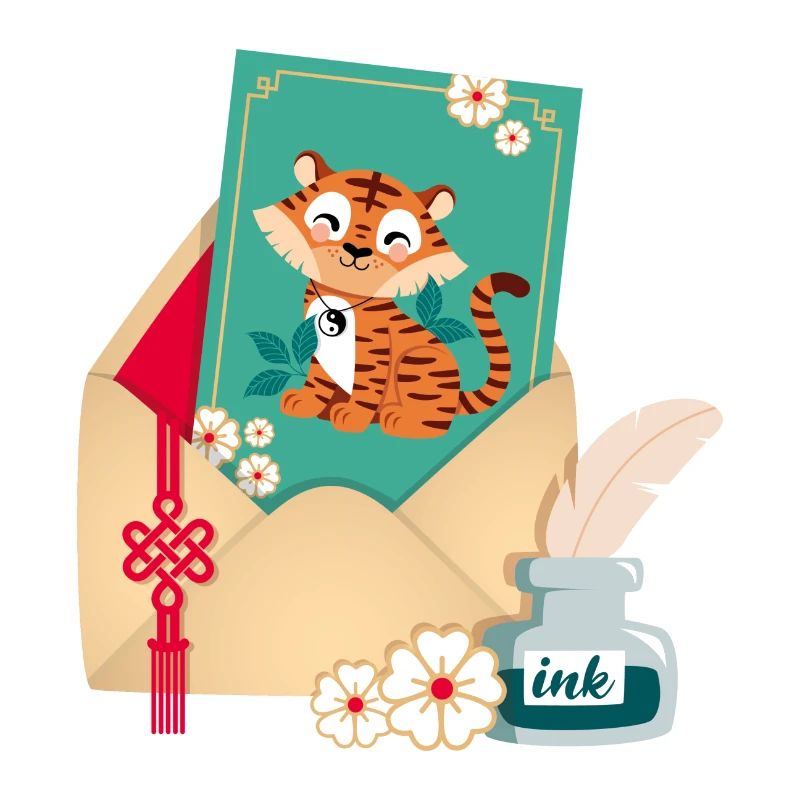 Tiger map with envelope