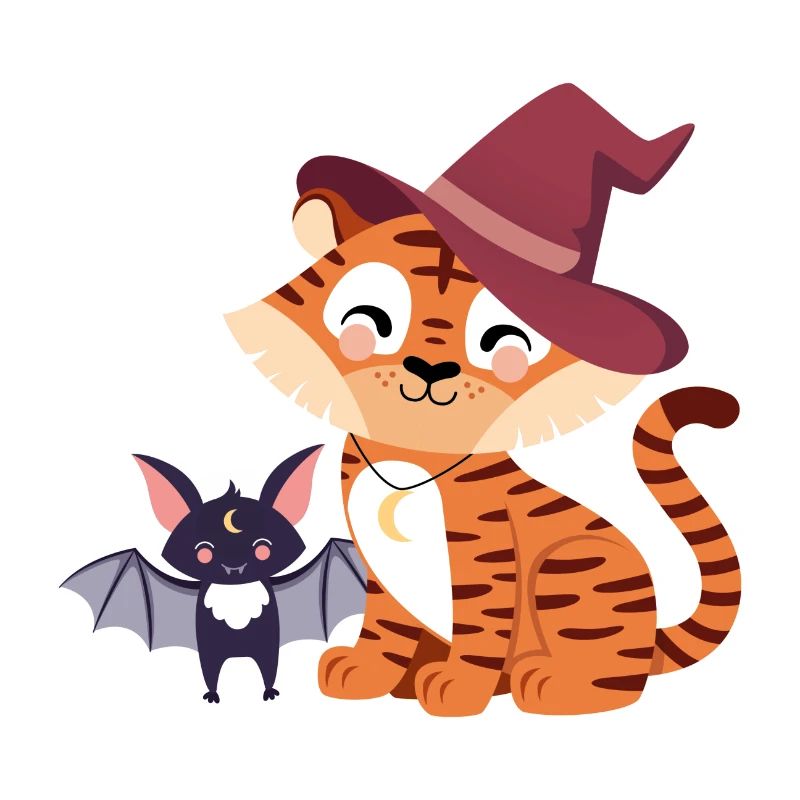 Tiger mit Fledermaus