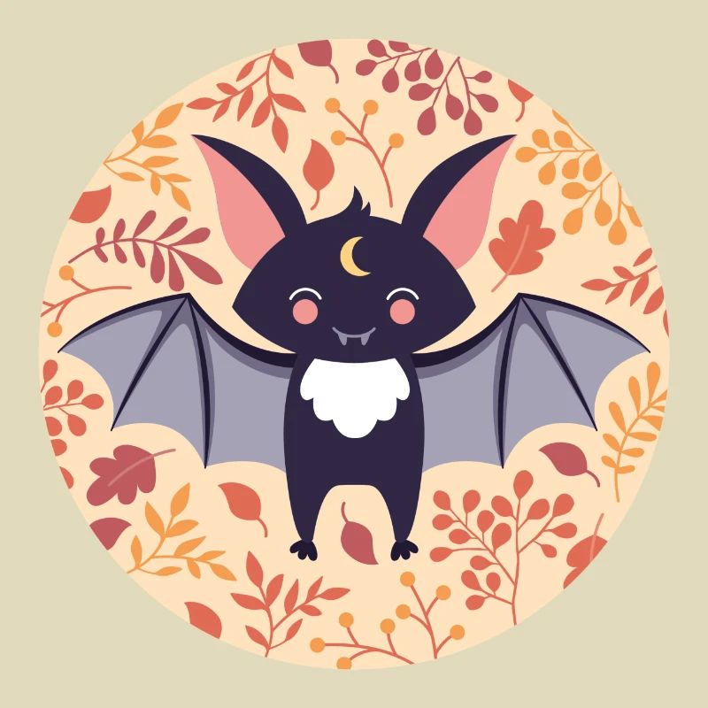 Bat with autumn pattern