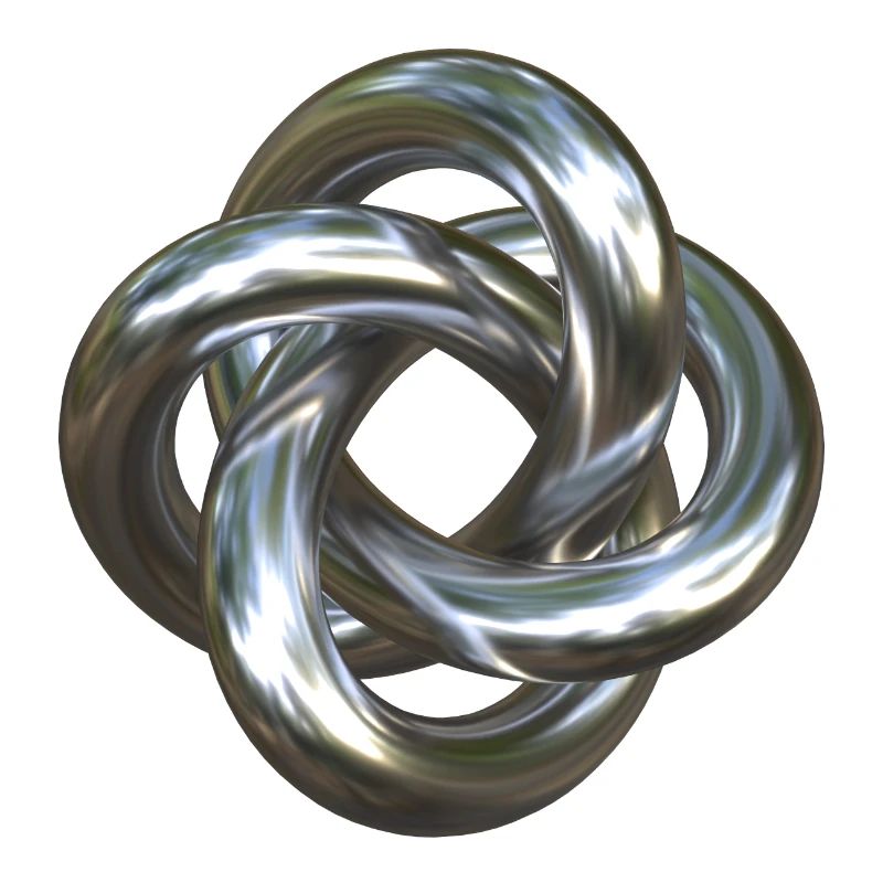 Torusknoten Silber 3D