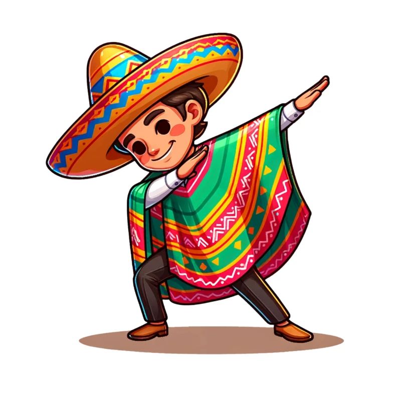 Costume de Poncho Mexicain Faisant le Dab.