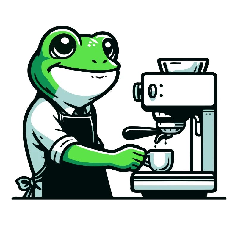 Coffee Brewin' Frog: Der Espresso-Experte