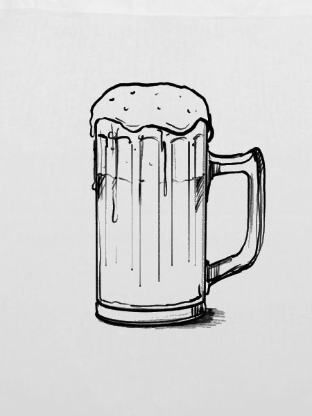 Gezeichnetes Glas Bier