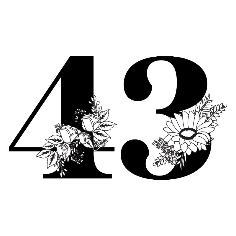 Nummer 43 Schwarze Blumen - 43. Blumengeburtstag