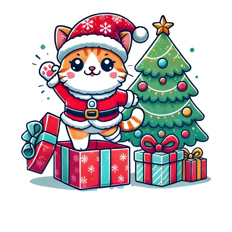 Chat Joyeux Noël High Five 4 2
