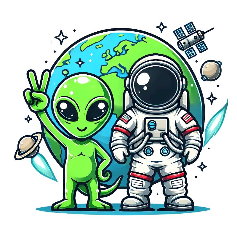 Alien astronauts in space