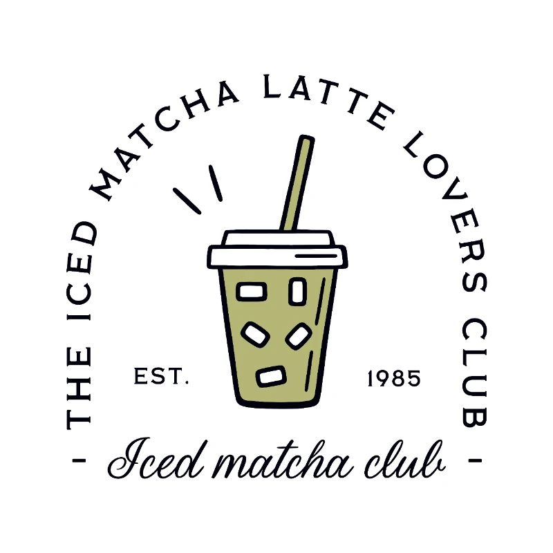 Iced matcha latte glacé