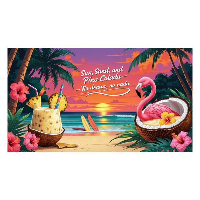 piña colada drink hawaii design