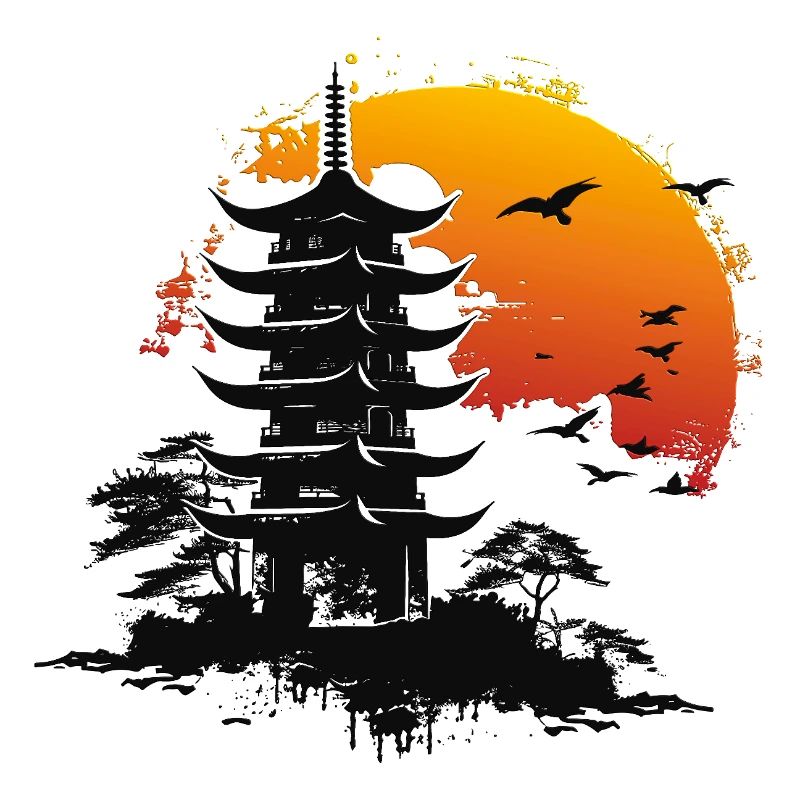 Pagode orange japan