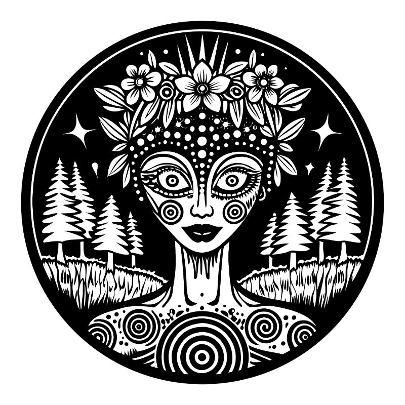 Mystischer Waldgeist Illustration