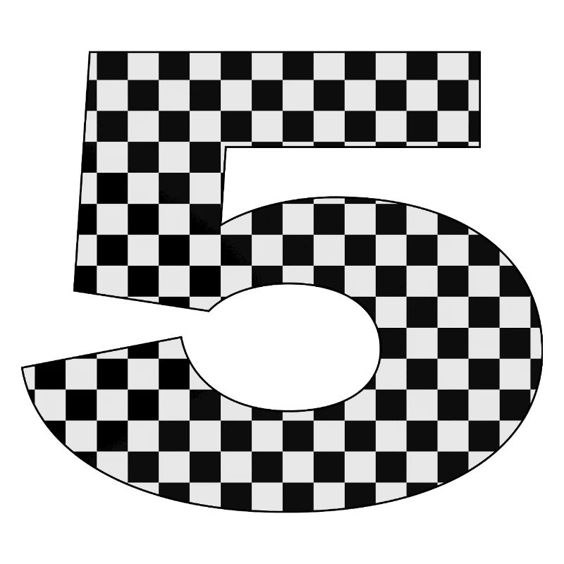 Checkerboard Number Five Design