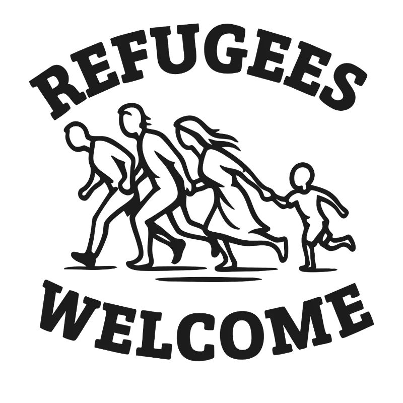 Refugees Willkommen Illustration