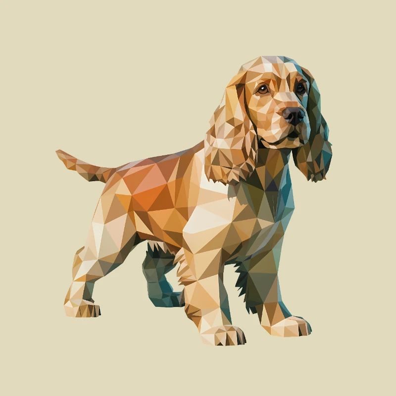 Cocker Spaniel - Cooles Low-Poly-Logo