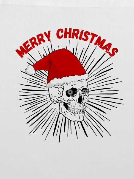 Weihnachtsschädel mit rotem Gothic Hut