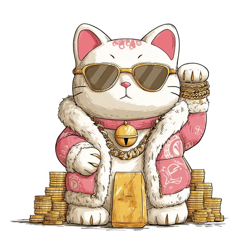 Maneki Neko doré