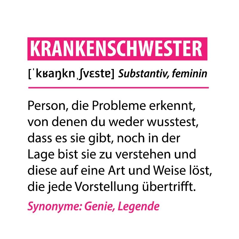 Lustige Krankenschwester Beruf Definition Geschenk