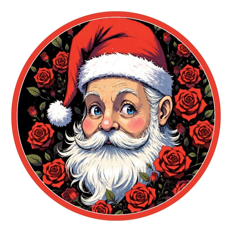 Romantischer Weihnachtsmann mit Rosen