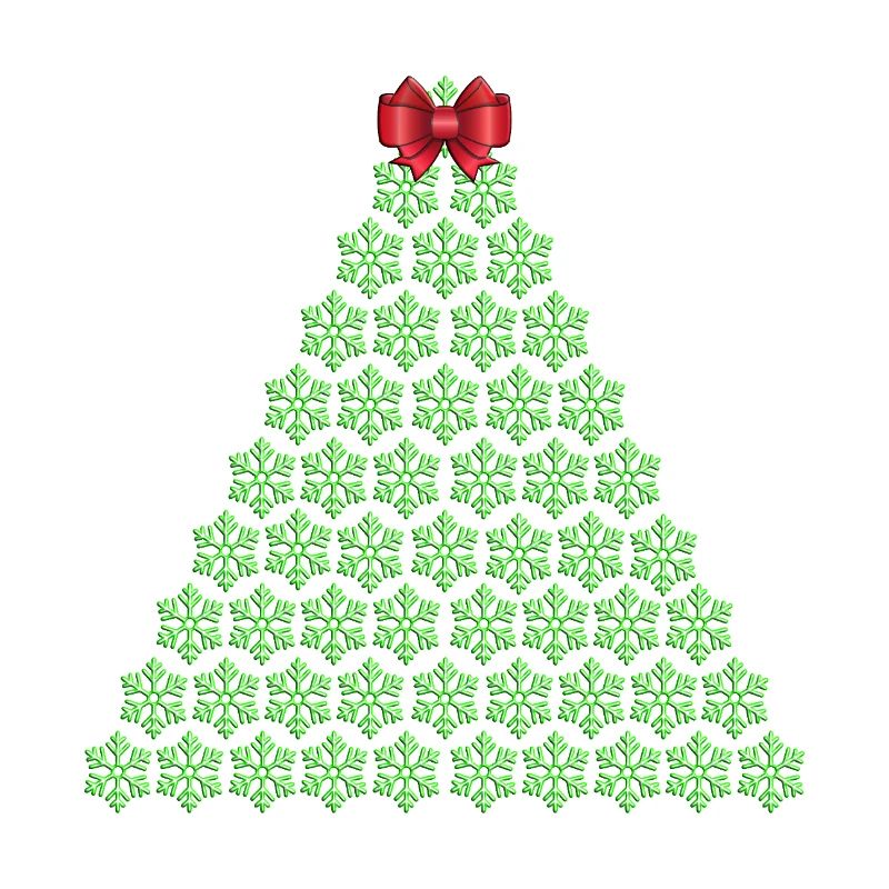 Snowflake Christmas tree with bow