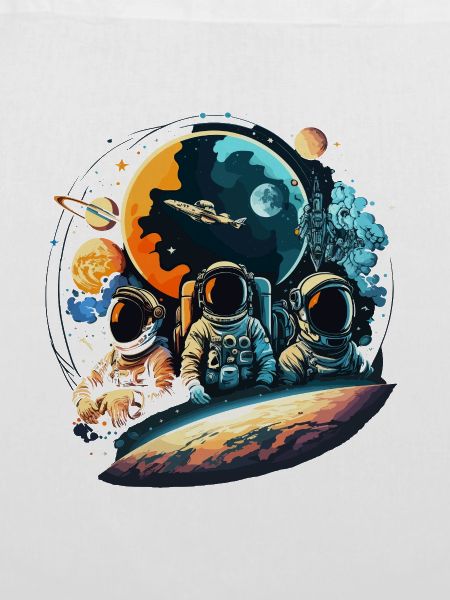 Astronauten im Orbit Planetensicht