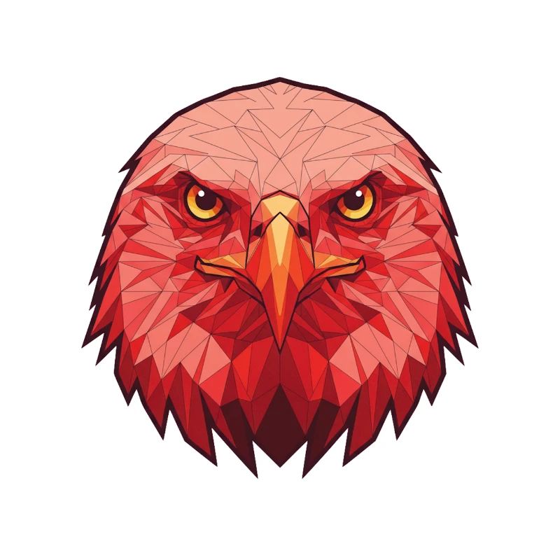 Roter Adler Lowpoly Portrait