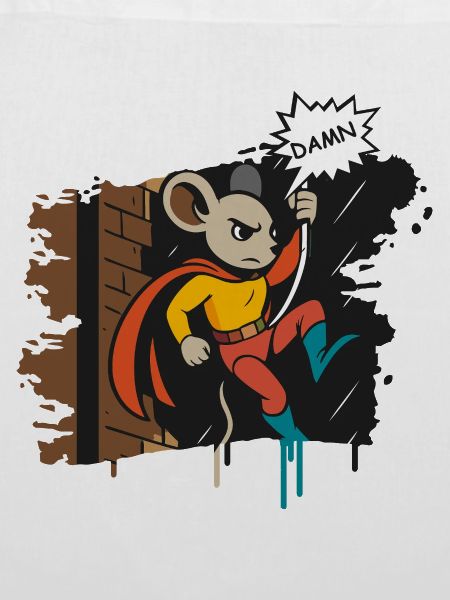 Superhelden Maus am Seil Comic Cartoon