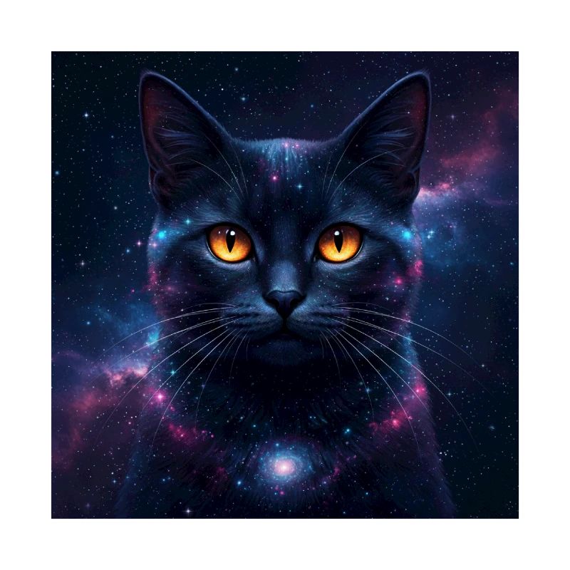 Galaxie Chat Visage de chaton Yeux de nébuleuse Œufs Art de chat de l’espace