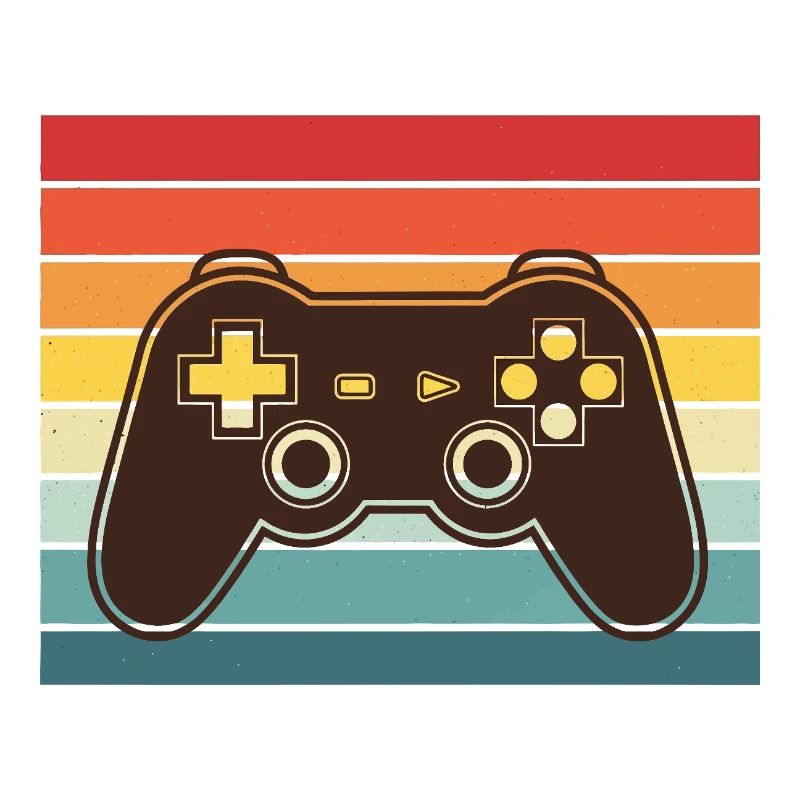 Retro Rainbow ControllerVintage Video Game Controller