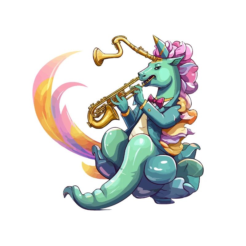 Saxophon Unicorn Neonstil