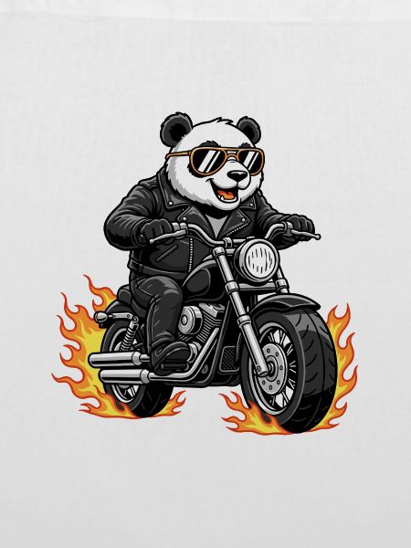 Cool Biker Panda Motorradflammen
