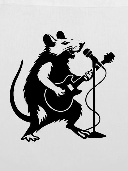 Ratterrockstar mit Gitarre