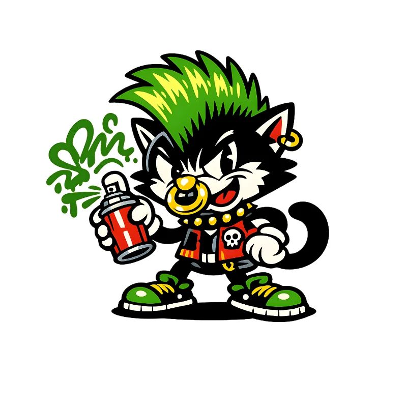 Punk Cat Graffiti Sprayer