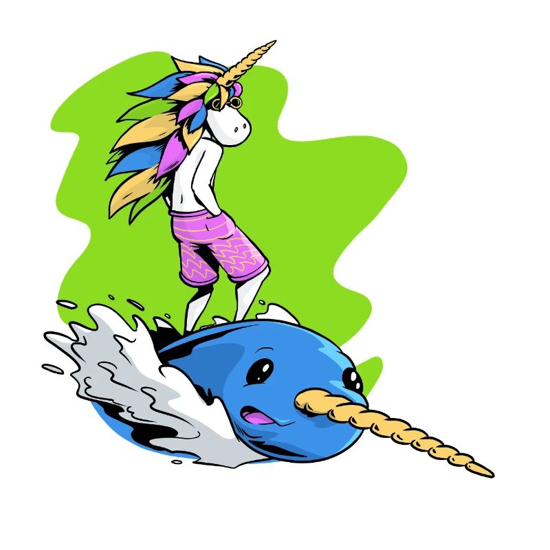 Surfer-Einhorn