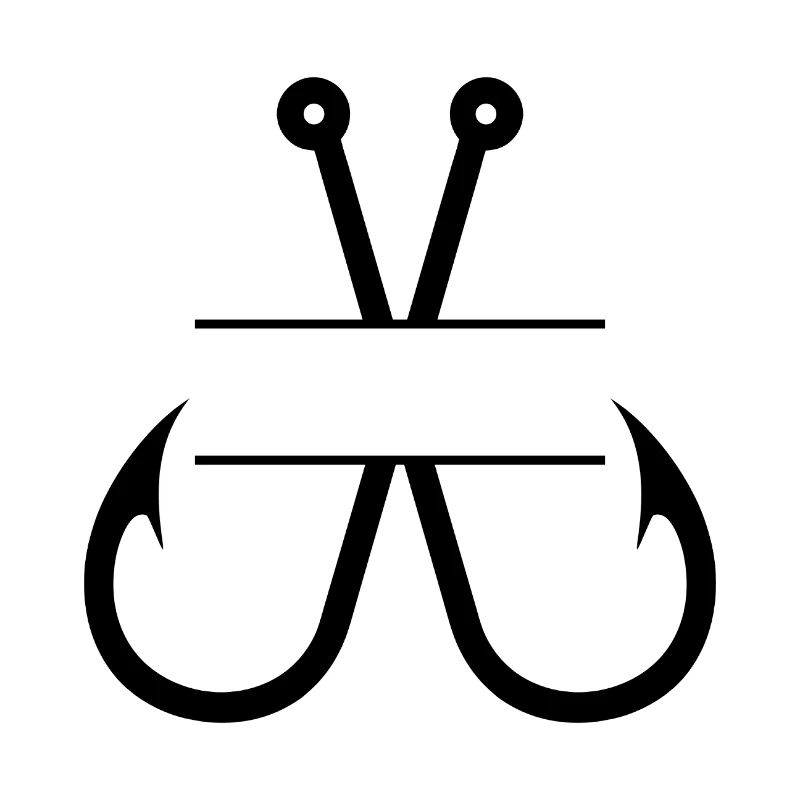 Monogramme du nom de l’hameçon à pêche
