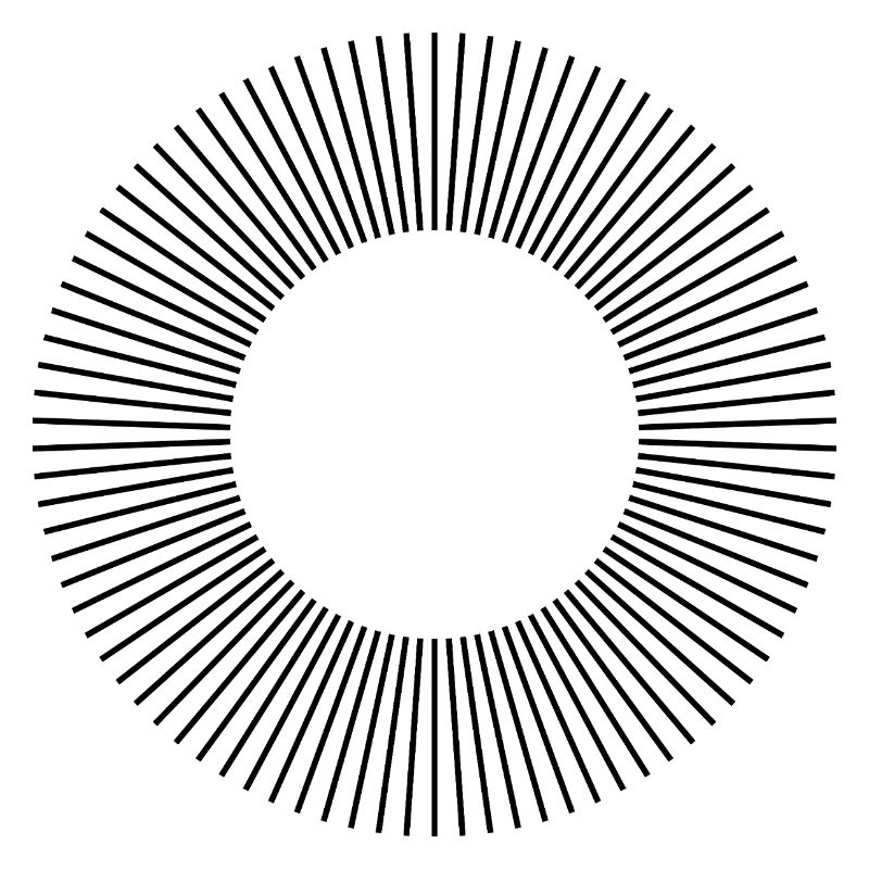 Conception de la composition des cercles de lignes