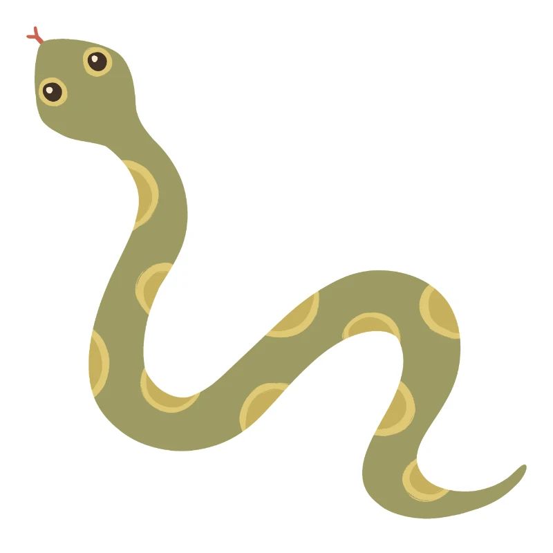 Olive Patterned Snake Illustration