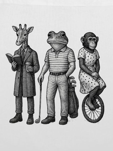 Trio der anthropomorphen Freunde