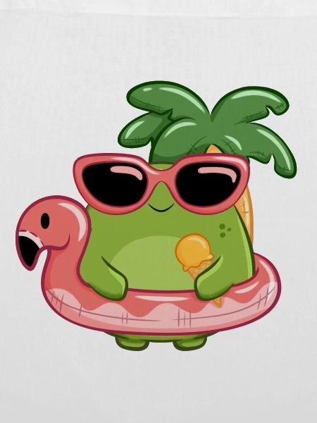 Sommerlicher Frosch mit Sonnenbrille und Flamingo 