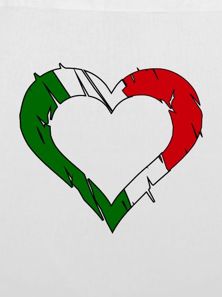 Italienflaggenherz zerkratzt