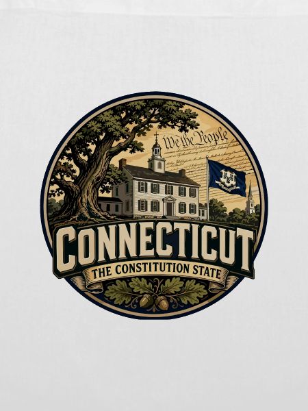 Connecticut Constitution State Retro Oak Abzeichen