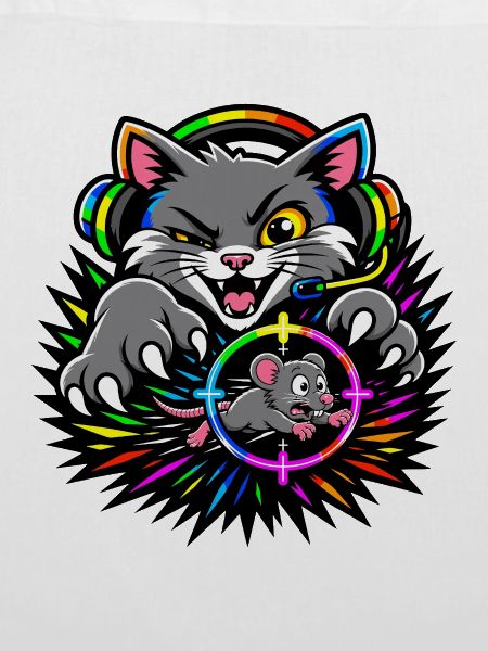 Gaming-Katze auf Mäusejagd