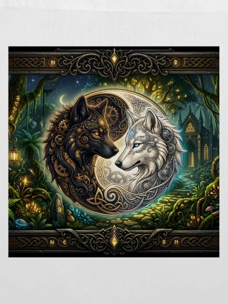 Celtic Wolves Yin Yang – Steampunk-Harmonie
