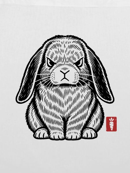 Wütender, grummeliger Hase